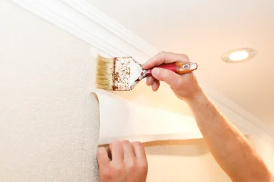Pose de papier peint à la Monnerie-le-Montel — revêtements muraux et toiles de verre